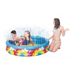 59" Hearts, Rainbows, and Clouds Inflatable Children's Spray Swimming Pool   
